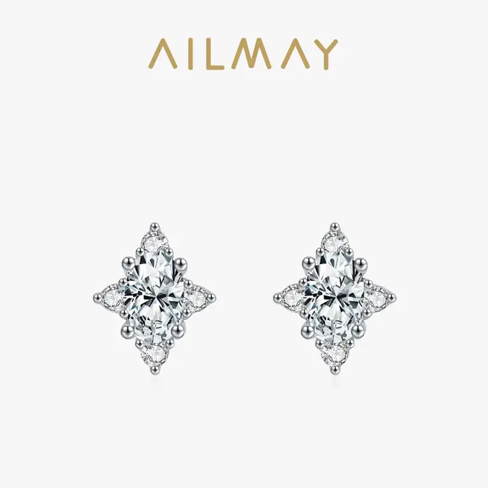 Boucles d'oreilles Ailmay Exquisite Shining Star pour femmes, bijoux de fiançailles féminins tendanc