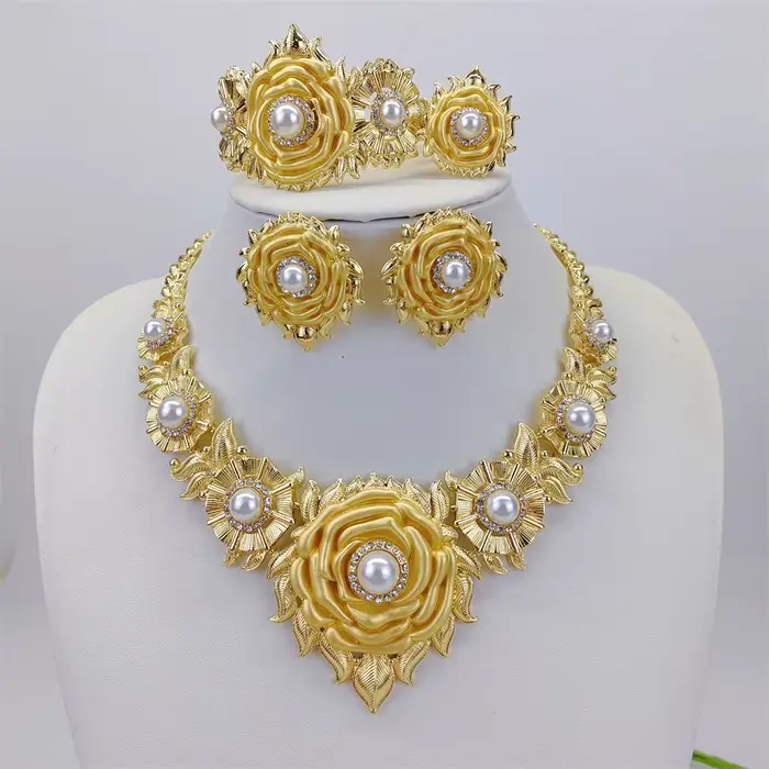 ESALE 2026 Nouvel ensemble de bijoux en perles blanches, accessoires de bijoux de luxe pour mariage,