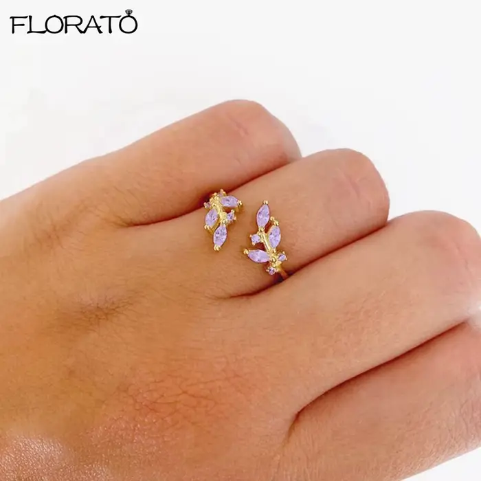 Bague de fiançailles plaquée or 18 carats pour femmes