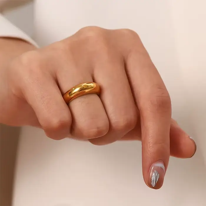 Bague Simple en acier inoxydable pour femmes