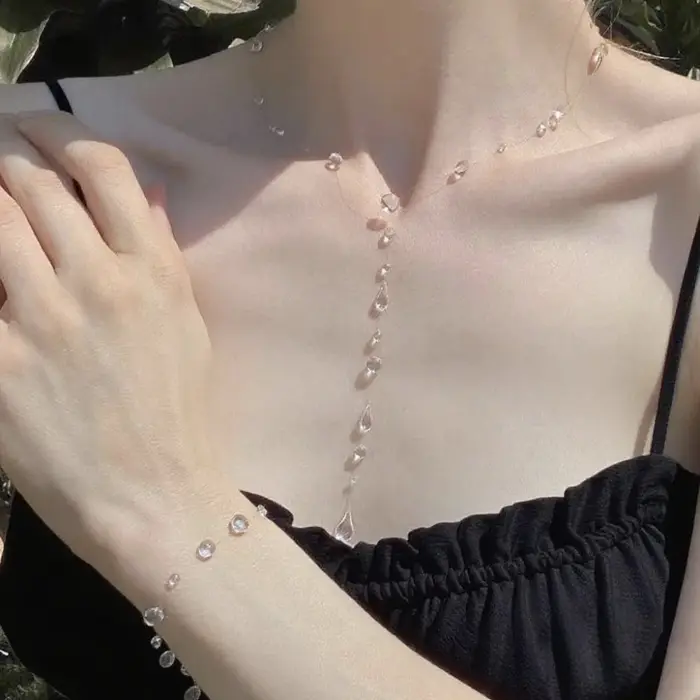 Collier goutte d'eau Transparent