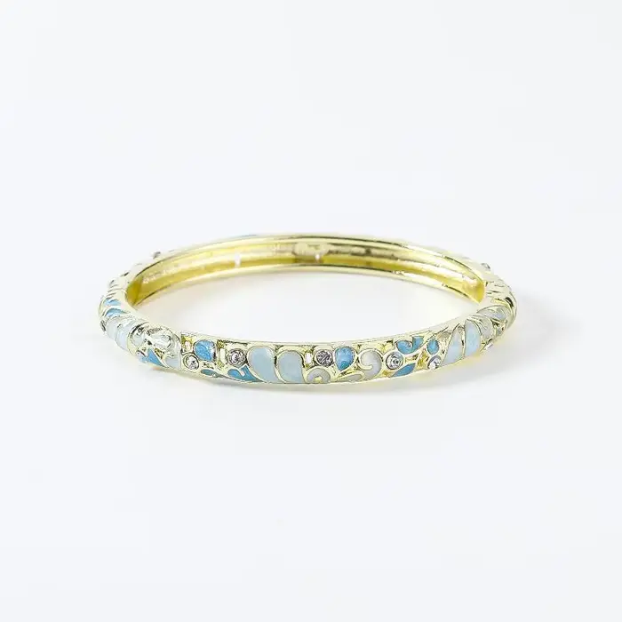 Bracelet vintage en émail cloisonné à motifs floraux et à effet goutte d'huile, accessoire de mode h