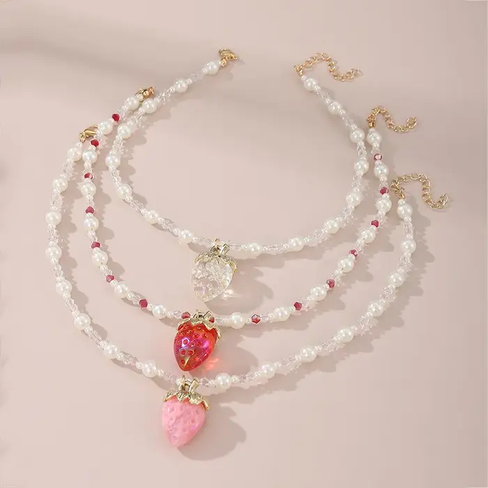 Collier de perles en cristal pour filles, bijoux fins, ornements pour enfants, pendentif Harvey, arc