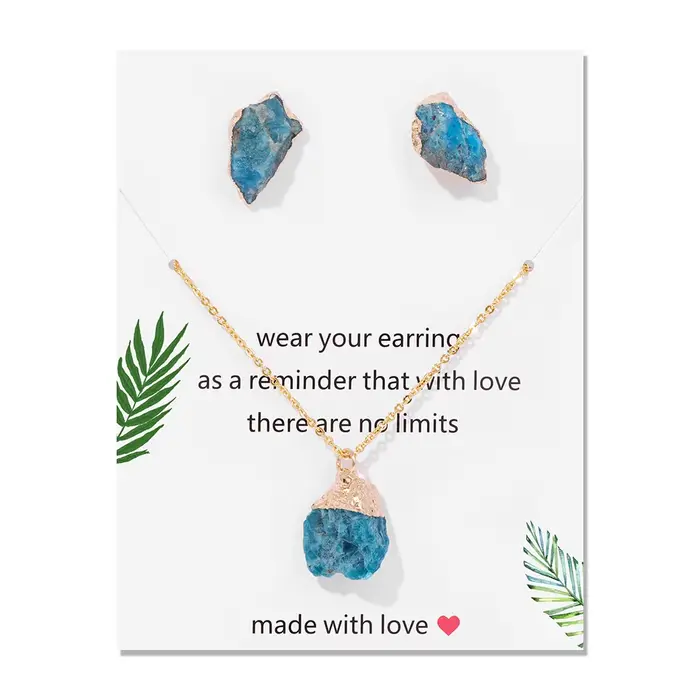Boucles d'oreilles ATen irrégulières pour femmes et hommes, ensemble collier et boucles d'oreilles e