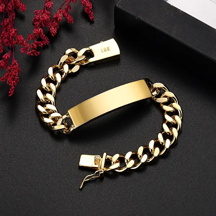 Bracelets de chaîne en or 18K 10MM pour hommes et femmes
