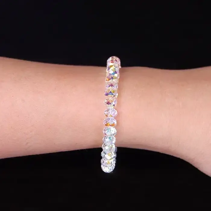Nouveau Bracelet en cristal d'autriche artificiel, perles en pierre brillante, corde élastique, bijoux pour femmes