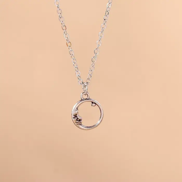 Aihua exquis Y2K couleur argent cristal soleil lune étoile colliers pour femmes tempérament coréen clavicule chaîne bijoux cadeaux