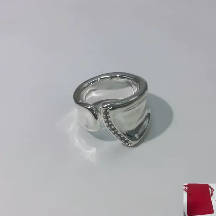 Bague géométrique en or et argent avec diamants, collection 2026 Espagne, accessoires de bijouterie,