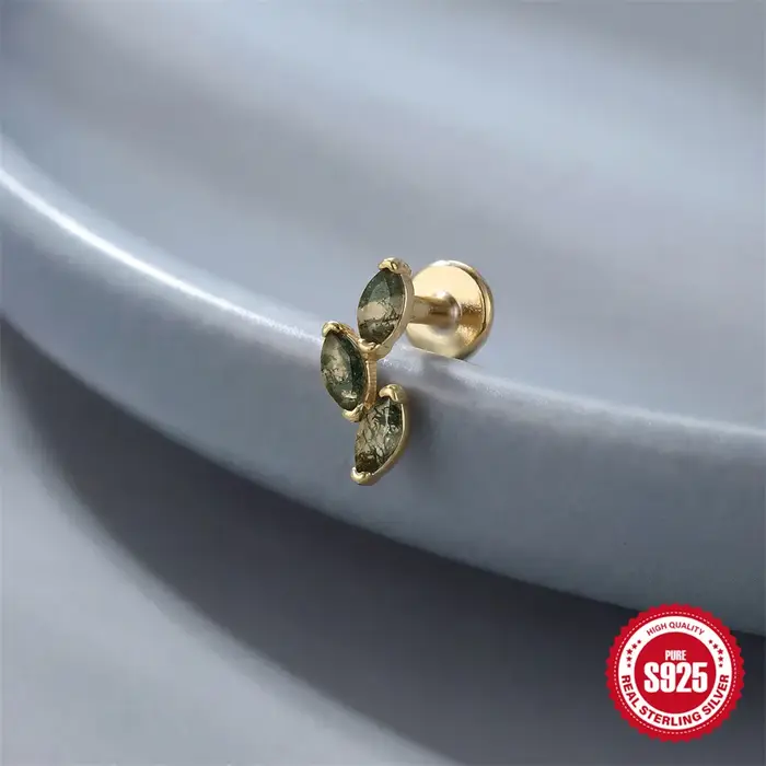 AIDE – boucles d'oreilles en agate naturelle