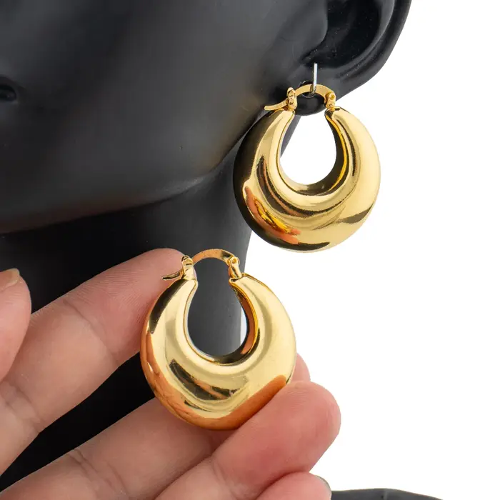 Boucles d'oreilles créoles optiques rondes en couleur or pour femmes bijoux fantaisie mode cadeaux d'anniv occasions spéciales