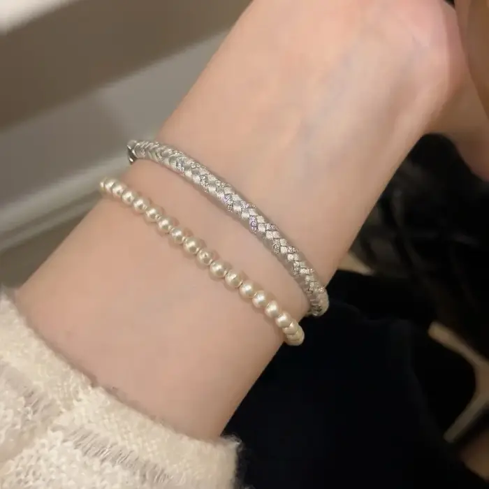 Bracelet tissé en argent Sterling 925 pour femmes et hommes, bijoux de luxe, de fiançailles, de mari