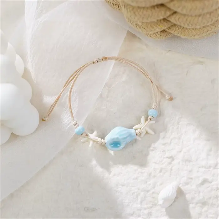 Bracelet bohème tortue de mer pour femmes, étoile de mer, hippocampe, coquille de perle, chaîne en métal réglable, bijoux de fête d'été sur la plage et les vacances