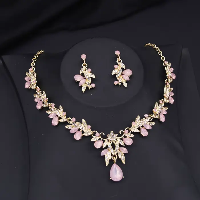 Bijoux de mariée princesse opale rose