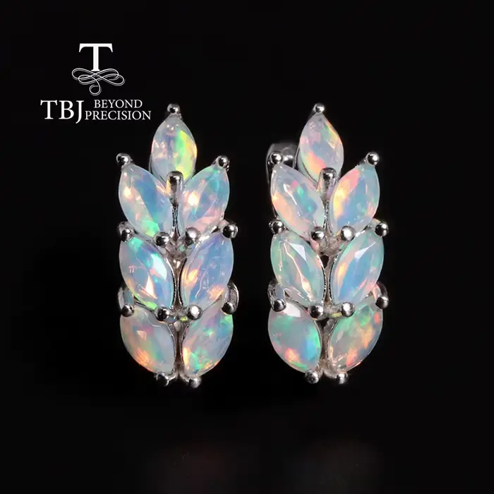 Boucles d'oreilles en pierre précieuse rare avec opale naturelle pour femme, bijoux en argent, cadea