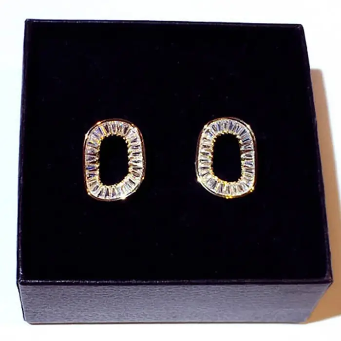 Boucles d'oreilles carrées en Zircon cubique Super brillant pour femmes
