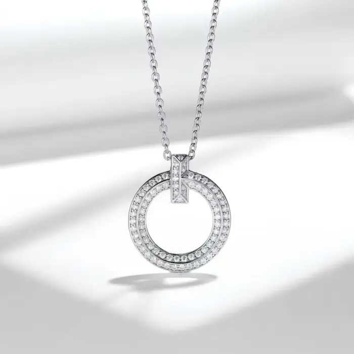 Collier en Moissanite avec certificat, chaîne en argent sterling 925 pour femmes, bijou de luxe élégant pour occasions spéciales