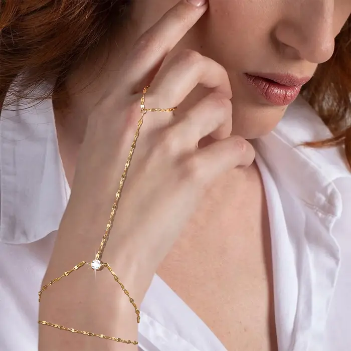 Bracelet délicat en Zircon Double couche pour femmes, chaîne de perles en acier inoxydable, Bracelet