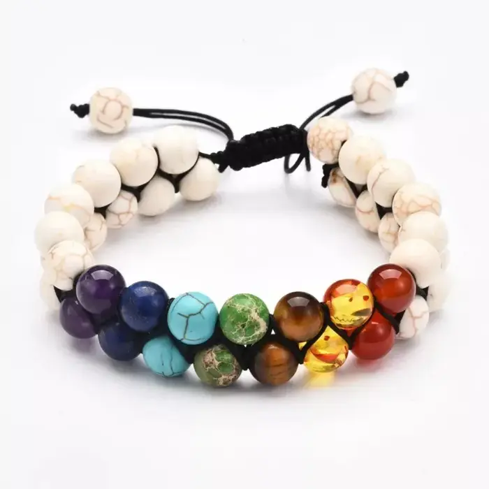 Bracelet Chakra cristaux de guérison Yoga pierre perles Bracelets méditation Relax anxiété