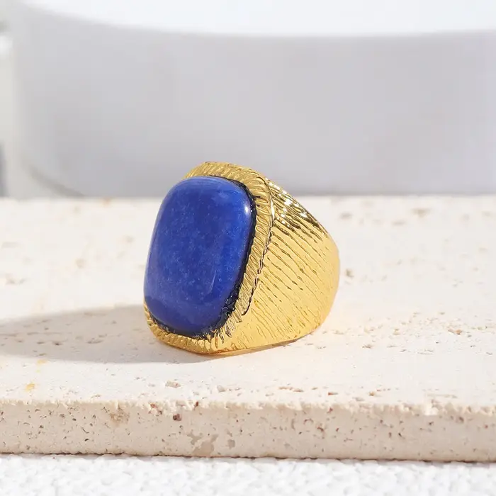 Bijoux carré pierre incrustation mode tendance accessoires para mujer anillo de promesa