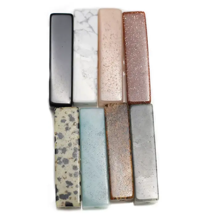 Perle rectangulaire en pierre semi-précieuse naturelle, collier de bricolage, bracelet, boucle d'ore