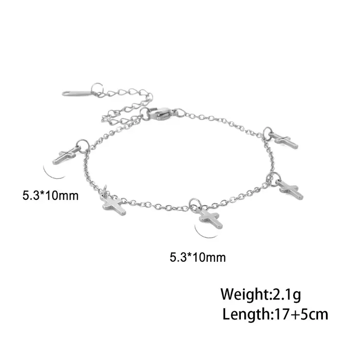 Cazador-Bracelet à breloques croix chrétienne pour femme, bracelets pendentif Boho, bijoux à la main