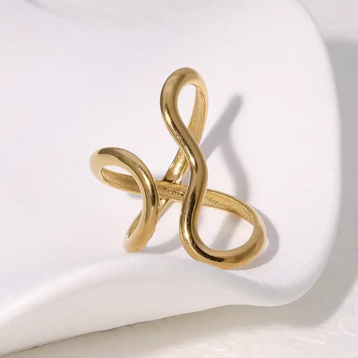 Bague ouverte étanche en acier inoxydable pour femmes