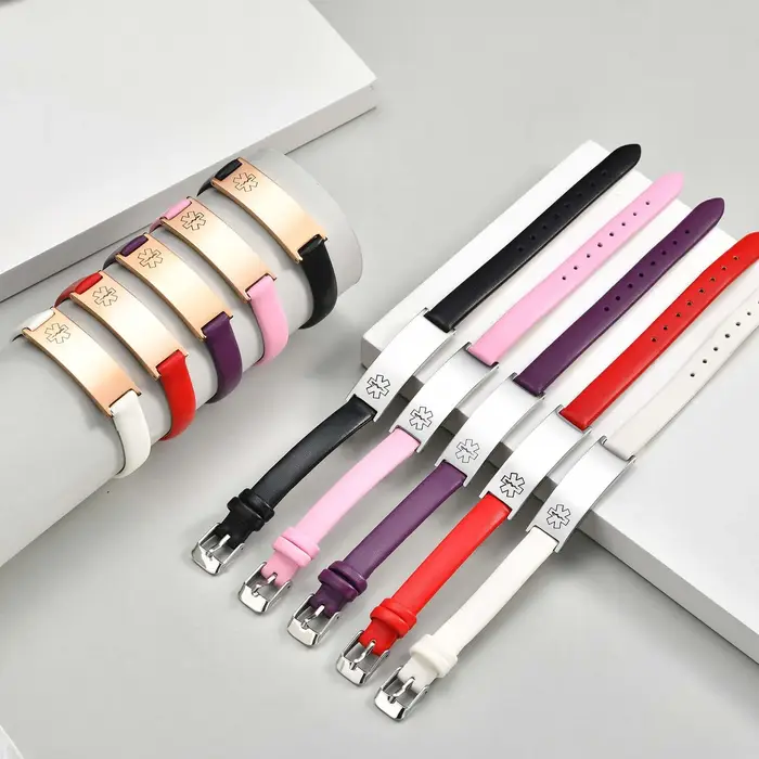 Bracelets d'identification d'alerte médicale à gravure gratuite pour femmes