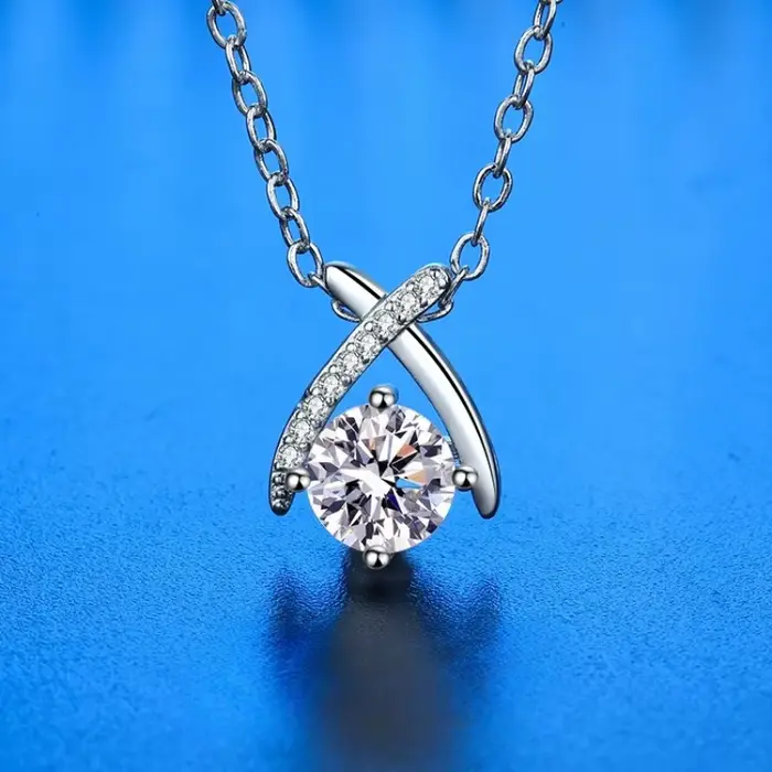 Collier avec pendentif en argent 925 pour femmes, zircon brillant, classique, à la mode, bijoux de f