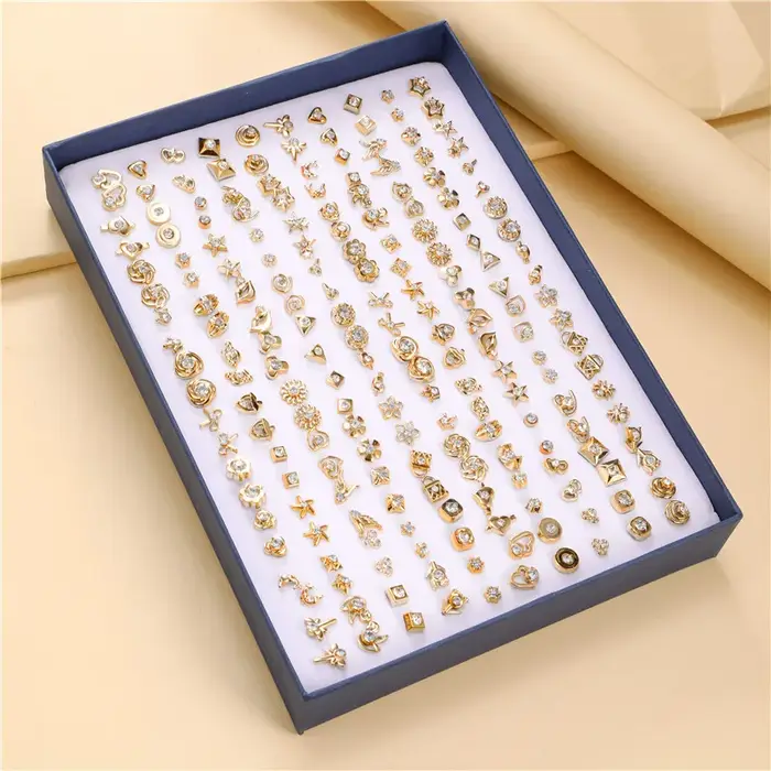 Ensemble de Mini Boucles d'Oreilles Géométriques et Aléatoires pour Fille, Bijoux de ixde Mariage, É