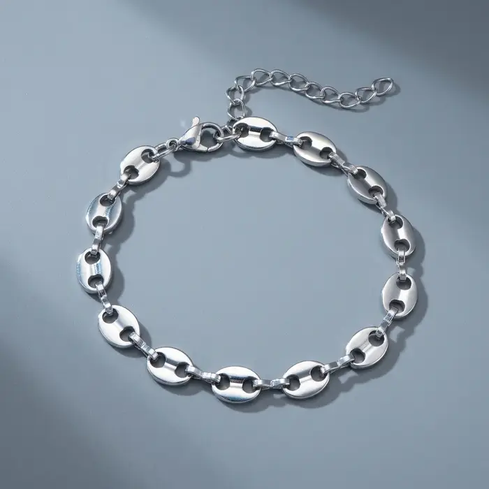 Bracelet chaîne en acier inoxydable motif grains de café pour femmes, bijoux pour mains et pieds, ac
