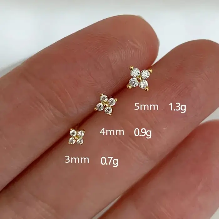 Boucles d'oreilles en argent sterling 925 serties de zirconium blanc pour femmes, style classique, bijoux minimalistes, accessoires de soins pour trous d'oreille occasions spéciales