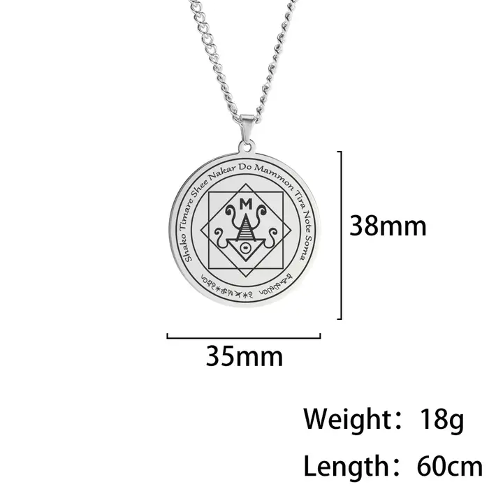 LIKGREAT Mammon collier argent Talisman colliers abondance prospérité