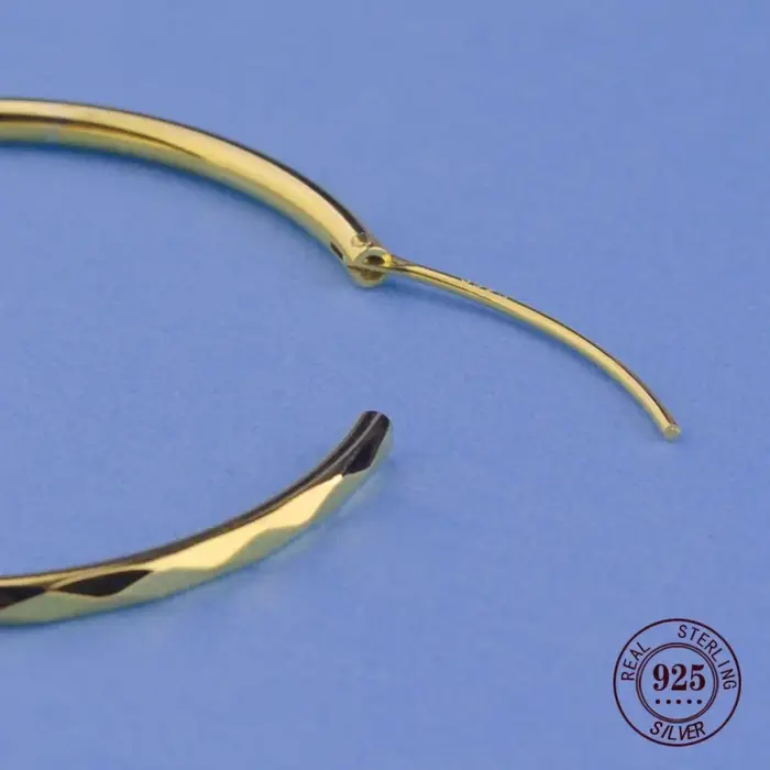 Boucles d'oreilles créoles plaquées or 18 carats pour femmes