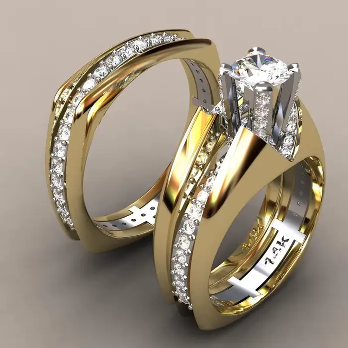 Bague en diamant péridot en or 14 carats AAA 2 carats pour femmes