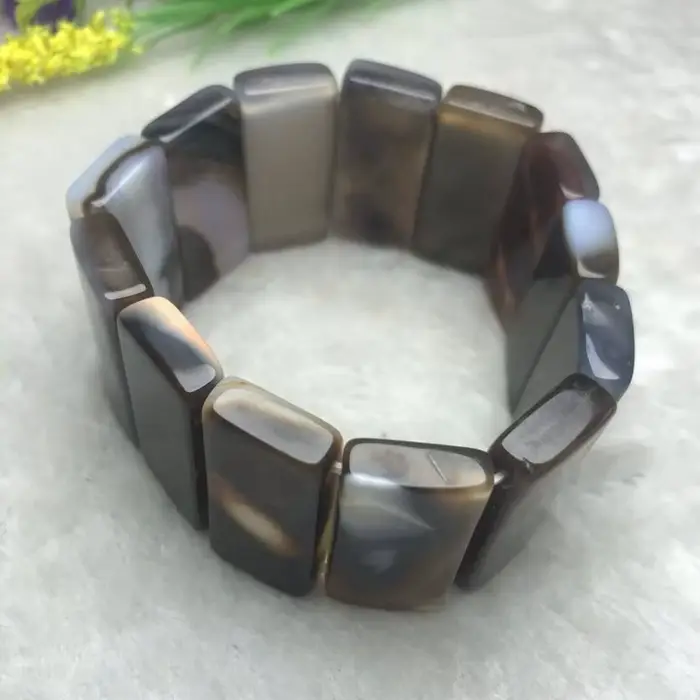 Bracelet polyvalent simple à rangée de main en agate naturelle, bijoux polyvalents à la mode