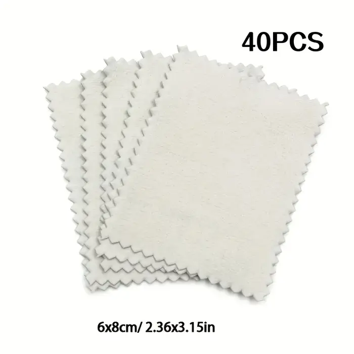 40 pièces (4 paquets) de chiffon de polissage d'argent pour bijoux, chiffon de nettoyage d'argent, o