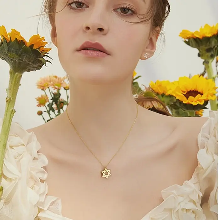 Ensemble de bijoux étoile de David en acier inoxydable pour femmes occassions spéciales engagement