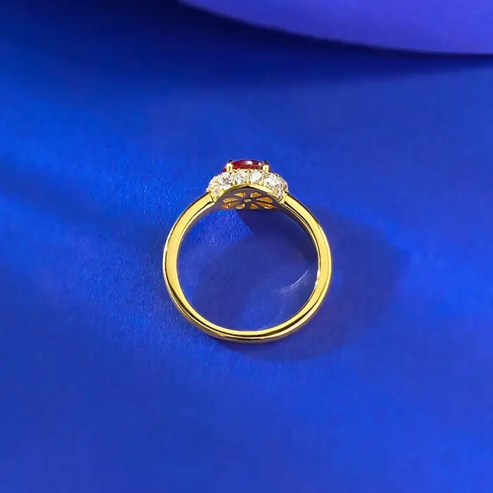 Wong Rain – bague de fiançailles Vintage en argent Sterling 925, coupe ovale, rubis 4x6 MM, pierres précieuses en diamant à haute teneur en carbone, bijoux fins, cadeaux pour femmes