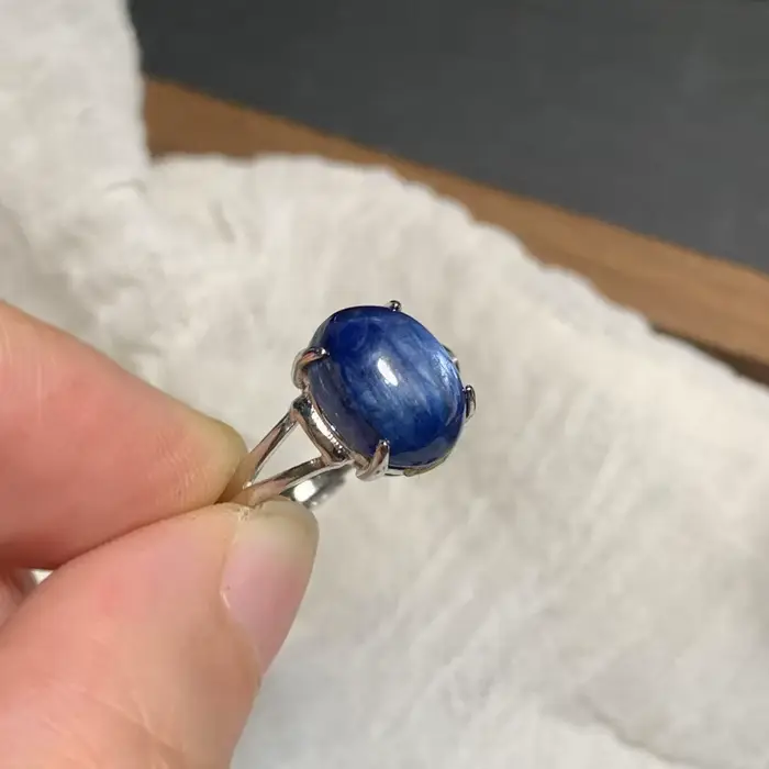 Bague en Kyanite bleue naturelle 10x8MM