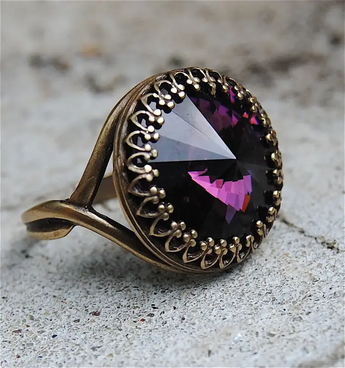 Beddy Ebay offre spéciale bague de fiançailles Vintage ronde incrustée plaquée créative