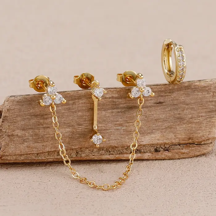 Ensemble de boucles d'oreilles de perçage pour femmes