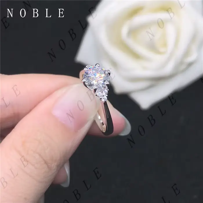 Bague de mariage en or blanc massif 18K