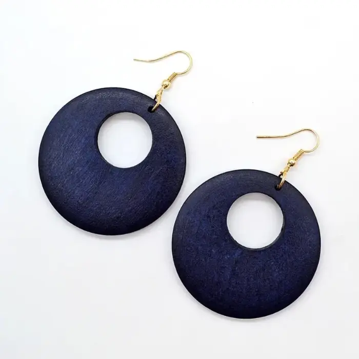 Boucles d'oreilles Vintage en bois pour femmes