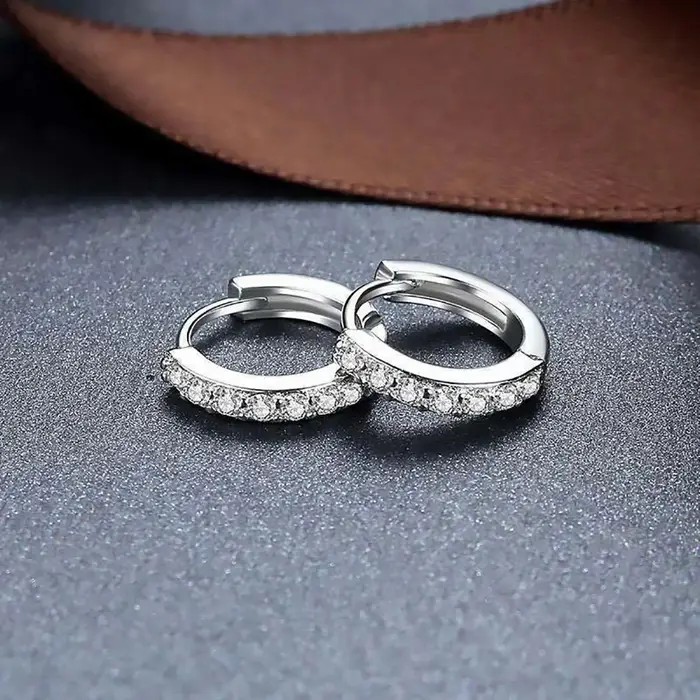 ALIZERO 925 boucles d'oreilles en argent Sterling cristal cercle
