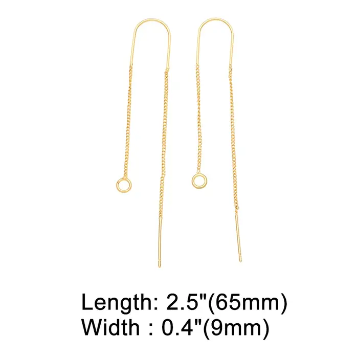 OCESRIO longue chaîne cuivre plaqué or CZ boucles d'oreilles crochets pour bricolage boucles d'oreil