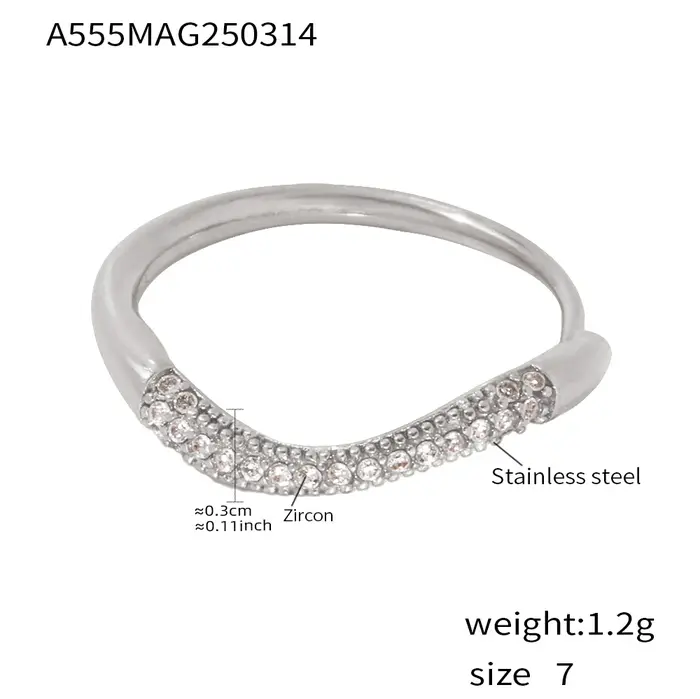 Bagues modernes en acier inoxydable pour femmes, plaquées or avec zircon brillant multicolore, bague