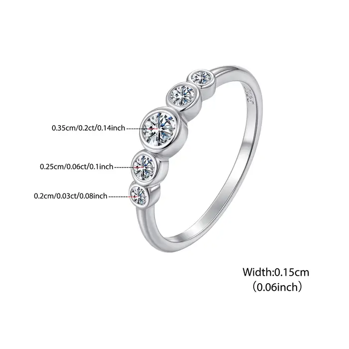 Bamoer – bague en argent Sterling 925 pour femmes, design unique à 5 moissanites, certifiée, bijoux 