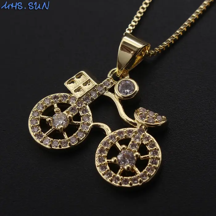 MHS.SUN Collier pendentif vélo brillant en zircon