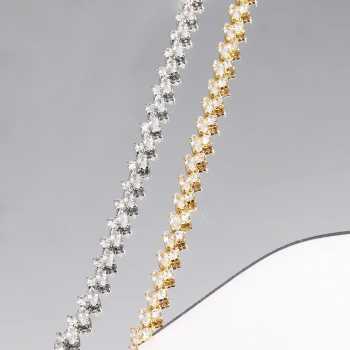 Bracelet en zircone cubique brillante pour femmes et filles