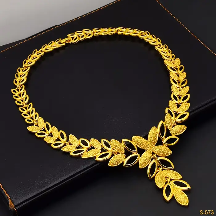 Ensemble de bijoux de mariée italienne plaquée or pour femmes